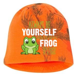 Frog Gifts Always Be Yourself Unless You Can Be A Frog Kati - Camo Knit Beanie