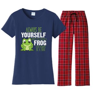 Frog Gifts Always Be Yourself Unless You Can Be A Frog Women's Flannel Pajama Set