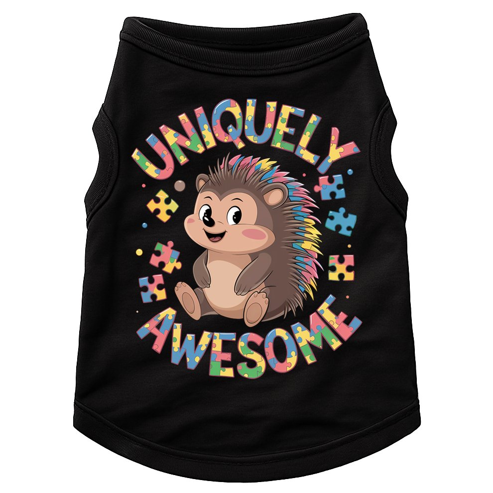 Funny Gift Autism Awareness Month Hedgehog Acceptance Neurodiversity  Doggie Tank