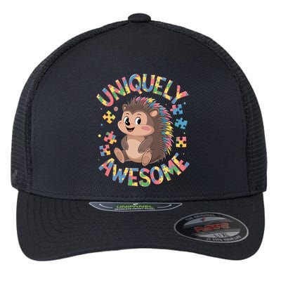 Funny Gift Autism Awareness Month Hedgehog Acceptance Neurodiversity  Flexfit Unipanel Trucker Cap