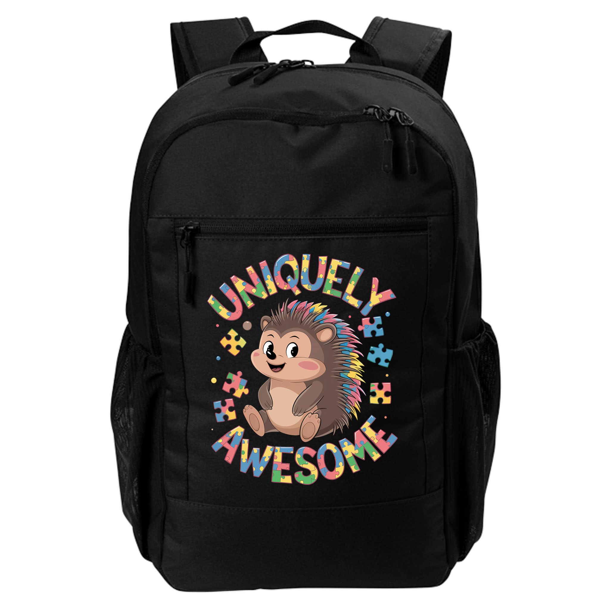 Funny Gift Autism Awareness Month Hedgehog Acceptance Neurodiversity  Backpack