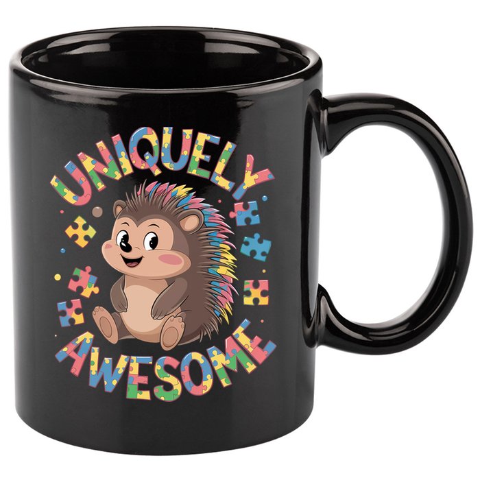 Funny Gift Autism Awareness Month Hedgehog Acceptance Neurodiversity  11oz C Handle Ceramic Mug