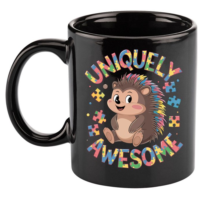 Funny Gift Autism Awareness Month Hedgehog Acceptance Neurodiversity  11oz C Handle Ceramic Mug