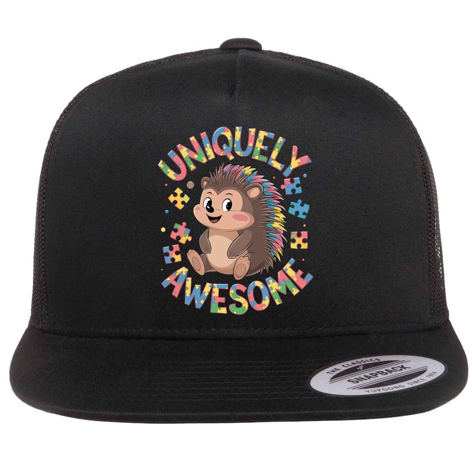 Funny Gift Autism Awareness Month Hedgehog Acceptance Neurodiversity  Flat Bill Trucker Hat