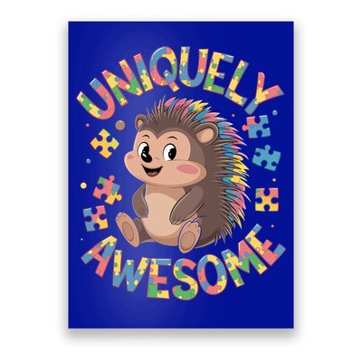 Funny Gift Autism Awareness Month Hedgehog Acceptance Neurodiversity  Poster