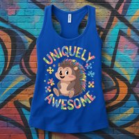 Funny Gift Autism Awareness Month Hedgehog Acceptance Neurodiversity  Womens Tank Top