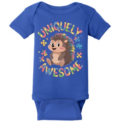 Funny Gift Autism Awareness Month Hedgehog Acceptance Neurodiversity  Baby Bodysuit