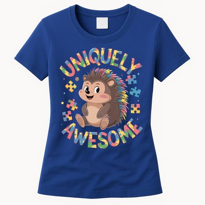 Funny Gift Autism Awareness Month Hedgehog Acceptance Neurodiversity  Womens T-Shirt