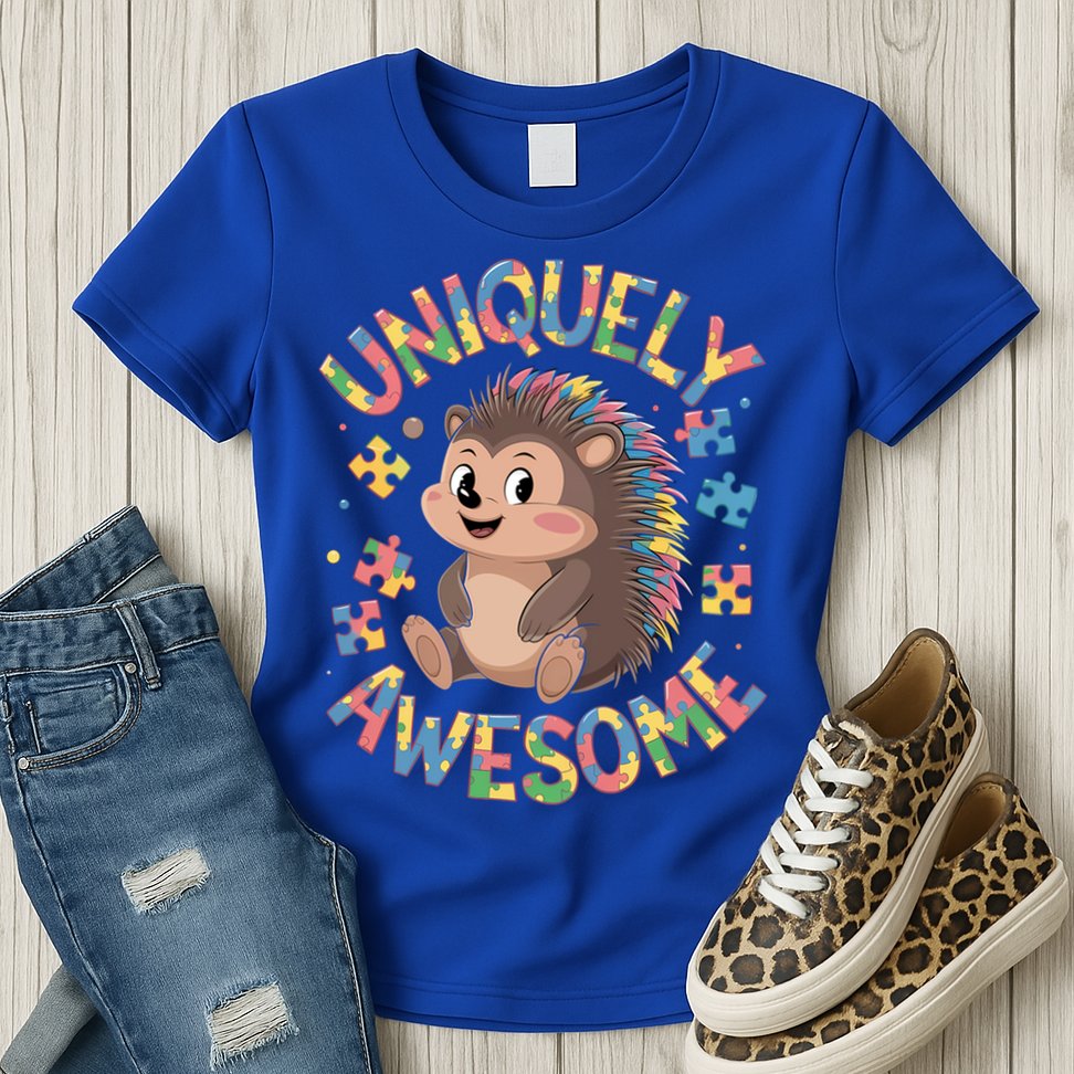 Funny Gift Autism Awareness Month Hedgehog Acceptance Neurodiversity  Womens T-Shirt