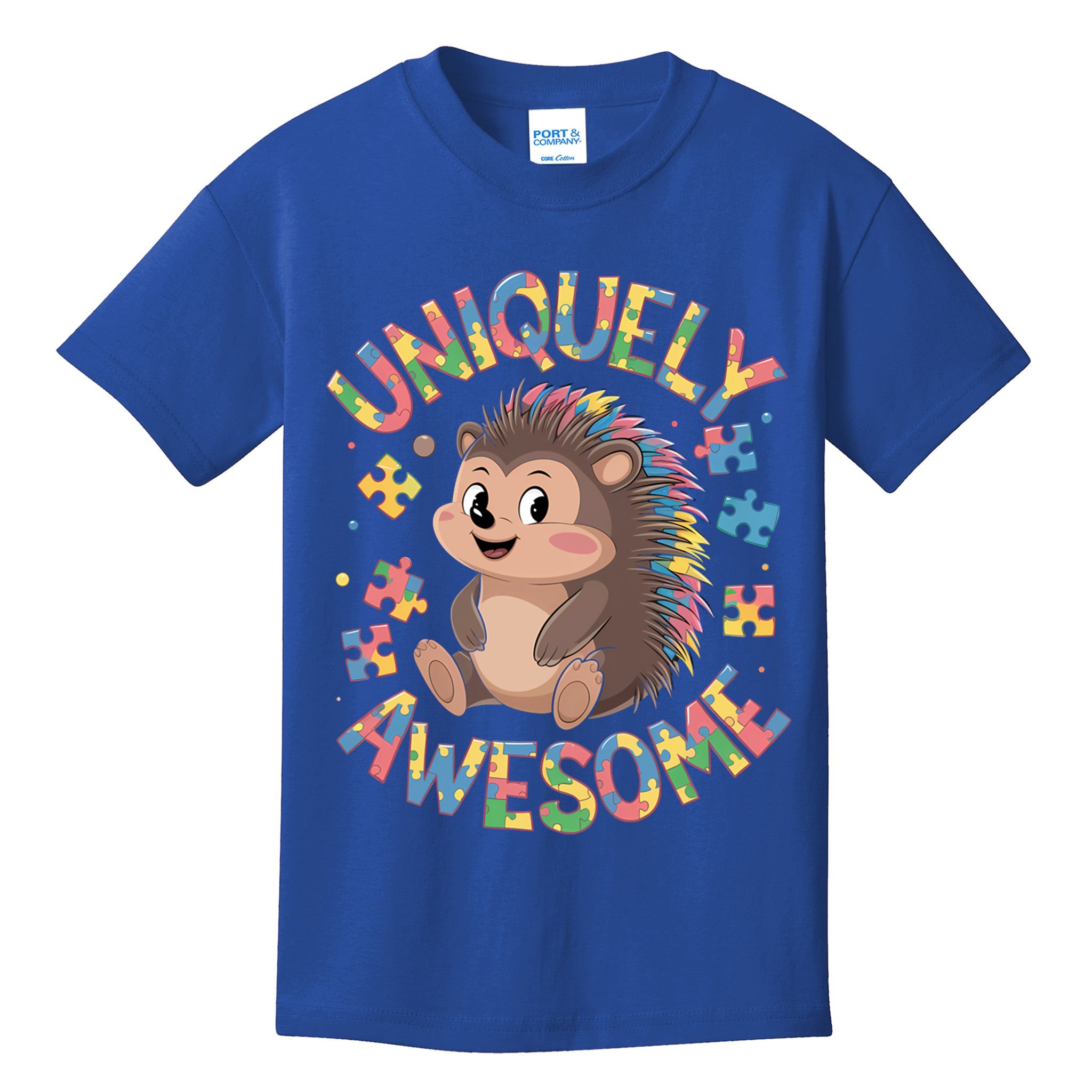 Funny Gift Autism Awareness Month Hedgehog Acceptance Neurodiversity  Kids T-Shirt