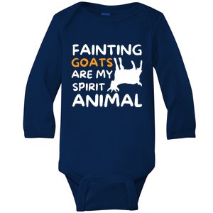 Fainting Goats Are My Spirit Animal Funny Goat Lover Baby Long Sleeve Bodysuit