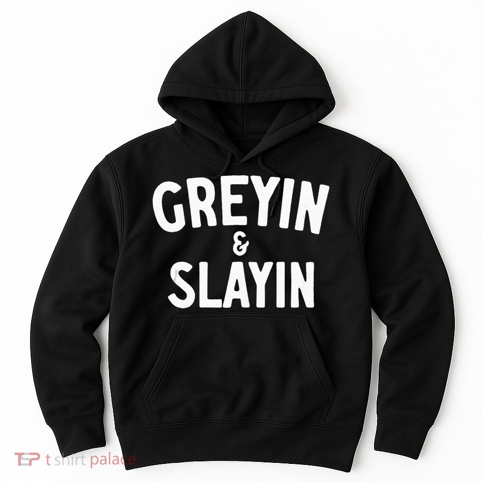 Funny Graying And Slaying Workout Gym Hoodie
