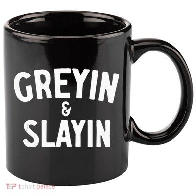 Funny Graying And Slaying Workout Gym 11oz C Handle Ceramic Mug
