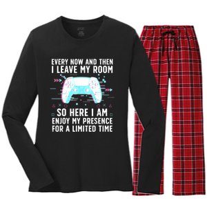 Funny Gamer Art For Men Women Gaming Gamer Video Game Lover Women's Long Sleeve Flannel Pajama Set 