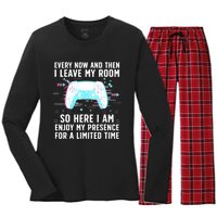 Funny Gamer Art For Men Women Gaming Gamer Video Game Lover Women's Long Sleeve Flannel Pajama Set 