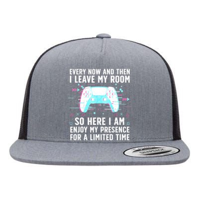 Funny Gamer Art For Men Women Gaming Gamer Video Game Lover Flat Bill Trucker Hat