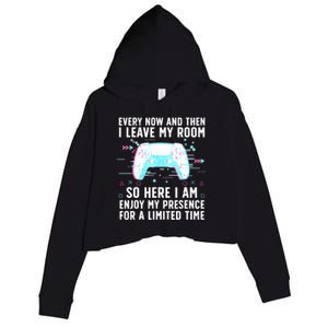 Funny Gamer Art For Men Women Gaming Gamer Video Game Lover Crop Fleece Hoodie