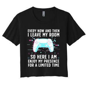 Funny Gamer Art For Men Women Gaming Gamer Video Game Lover Women's Crop Top Tee