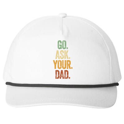 Funny Go Ask Your Dad Gift Vintage Mom Funny Gift Summer Gift Snapback Five-Panel Rope Hat