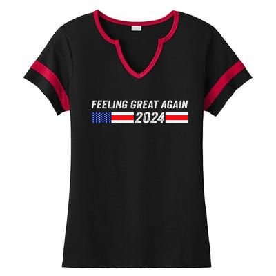 Feeling Great Again Trump 2024 Ladies Halftime Notch Neck Tee