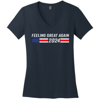 Feeling Great Again Trump 2024 Women's V-Neck T-Shirt