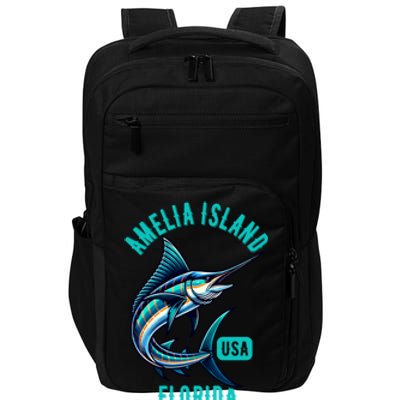 Funny Gift Amelia Island Florida Usa Fishing Design Impact Tech Backpack