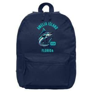 Funny Gift Amelia Island Florida Usa Fishing Design 16 in Basic Backpack