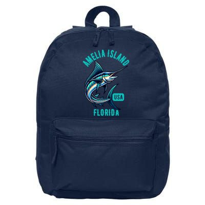 Funny Gift Amelia Island Florida Usa Fishing Design 16 in Basic Backpack