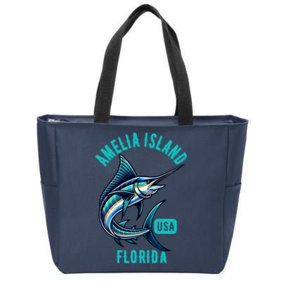 Funny Gift Amelia Island Florida Usa Fishing Design Zip Tote Bag