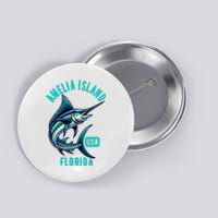 Funny Gift Amelia Island Florida Usa Fishing Design Button