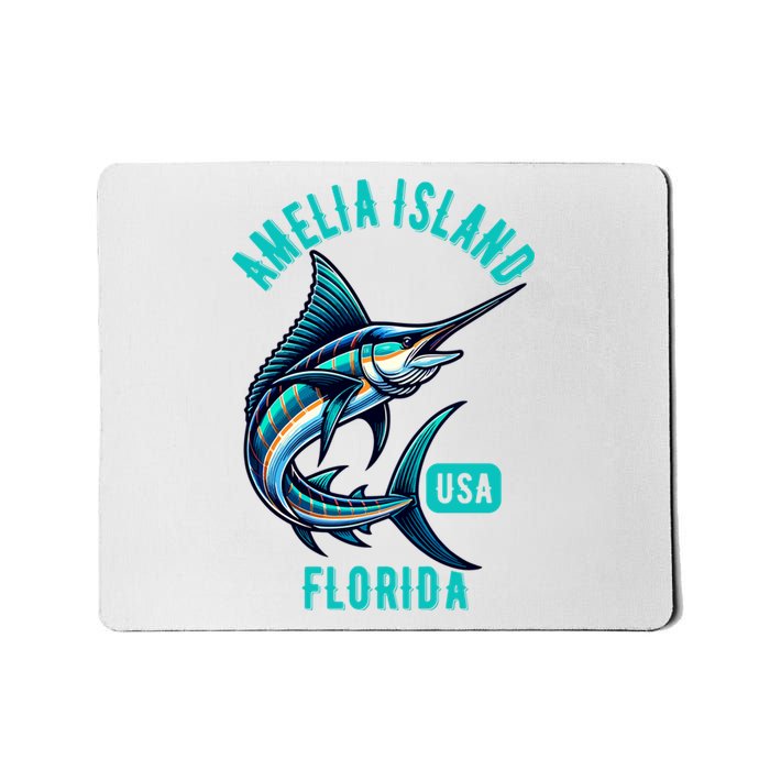 Funny Gift Amelia Island Florida Usa Fishing Design Mousepad