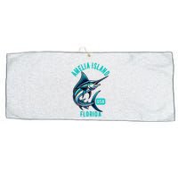 Funny Gift Amelia Island Florida Usa Fishing Design Large Microfiber Waffle Golf Towel