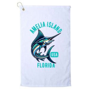 Funny Gift Amelia Island Florida Usa Fishing Design Platinum Collection Golf Towel