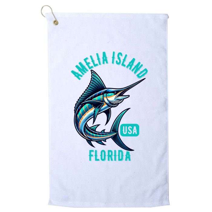 Funny Gift Amelia Island Florida Usa Fishing Design Platinum Collection Golf Towel