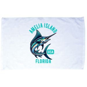 Funny Gift Amelia Island Florida Usa Fishing Design Microfiber Hand Towel