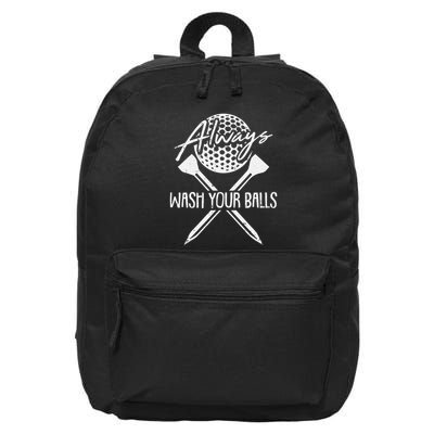 Funny Golf Always Wash Your Balls Retro Golfing Gift 16 in Basic Backpack