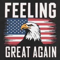 Feeling Great Again Patriotic Bald Eagle Usa Flag 2025 7 Panel Mesh Trucker Snapback Hat