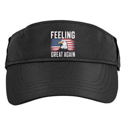 Feeling Great Again Patriotic Bald Eagle Usa Flag 2025 Adult Drive Performance Visor