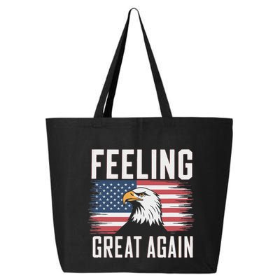 Feeling Great Again Patriotic Bald Eagle Usa Flag 2025 25L Jumbo Tote