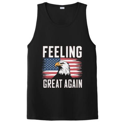Feeling Great Again Patriotic Bald Eagle Usa Flag 2025 PosiCharge Competitor Tank