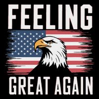 Feeling Great Again Patriotic Bald Eagle Usa Flag 2025 Womens T-Shirt