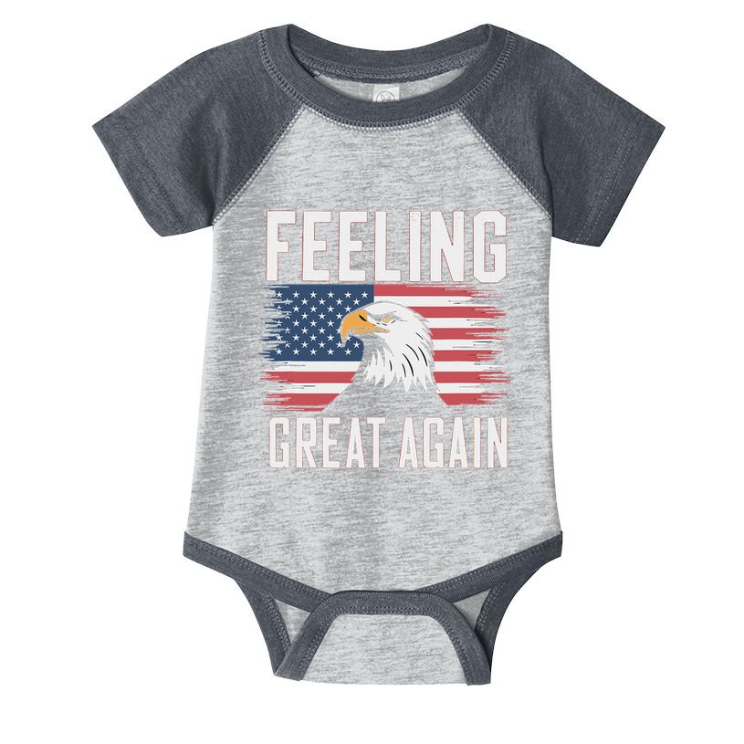 Feeling Great Again Patriotic Bald Eagle Usa Flag 2025 Infant Baby Jersey Bodysuit