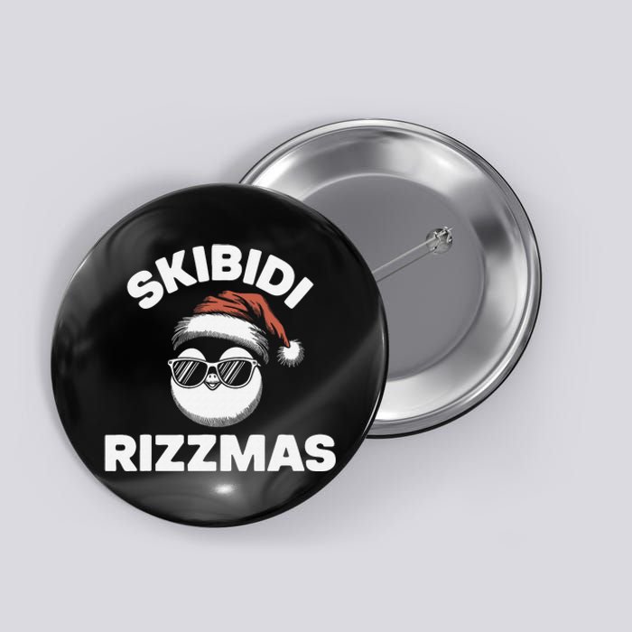 Funny Gen Alpha Slang Christmas Penguin Button