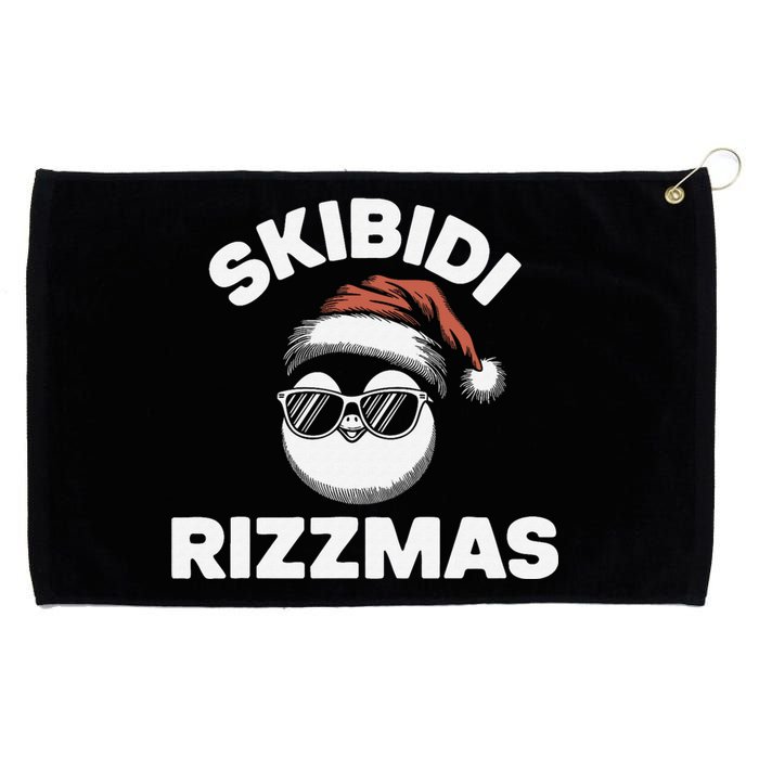 Funny Gen Alpha Slang Christmas Penguin Grommeted Golf Towel