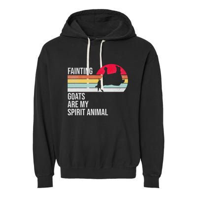 Fainting Goats Are My Spirit Animal Funny Goat Lover Garment-Dyed Fleece Hoodie