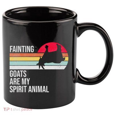 Fainting Goats Are My Spirit Animal Funny Goat Lover 11oz C Handle Ceramic Mug