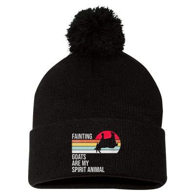 Fainting Goats Are My Spirit Animal Funny Goat Lover Pom Pom 12in Knit Beanie