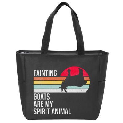 Fainting Goats Are My Spirit Animal Funny Goat Lover Zip Tote Bag