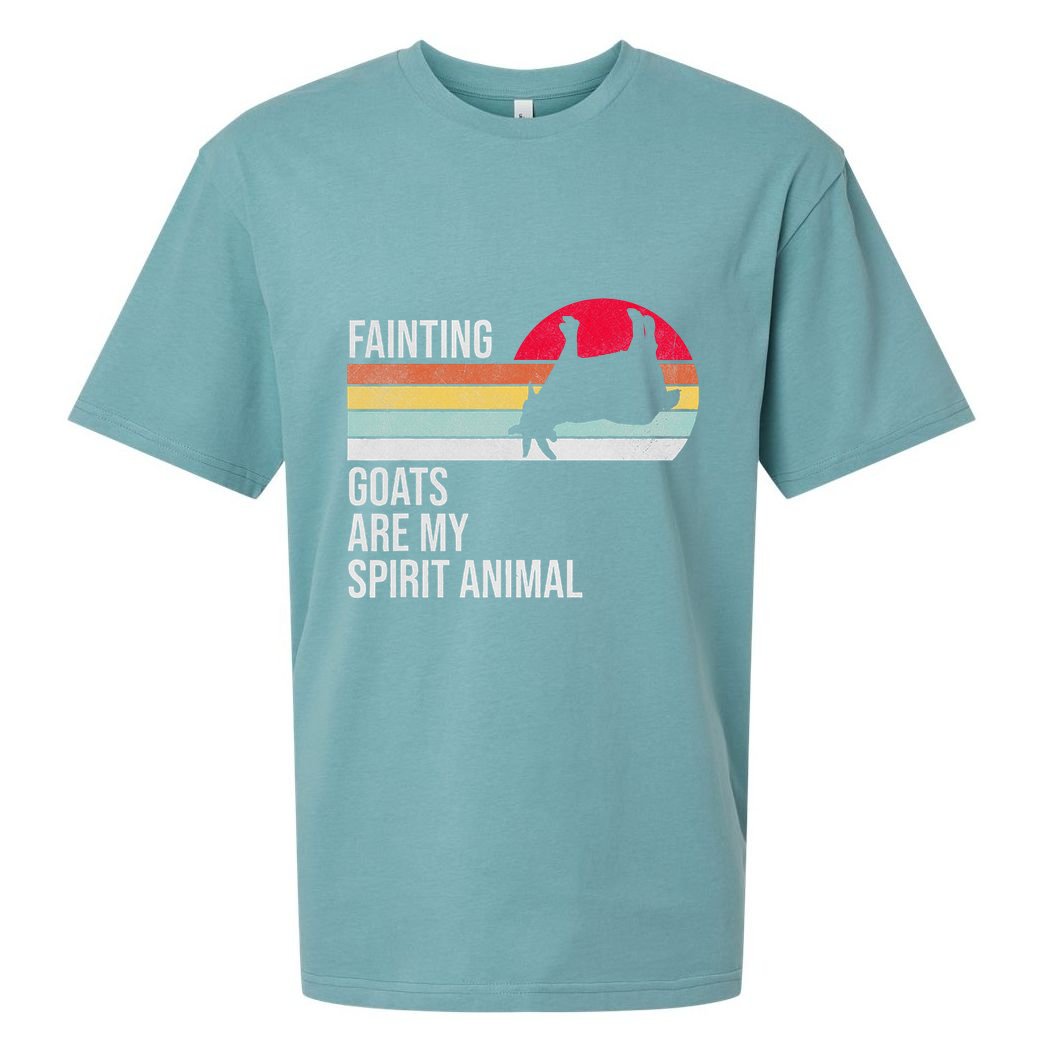 Fainting Goats Are My Spirit Animal Funny Goat Lover Sueded Cloud Jersey T-Shirt