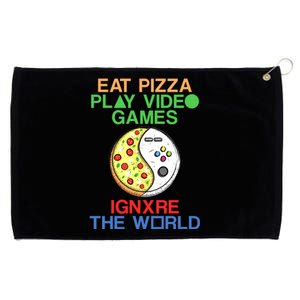 Funny Gamer And Pizza Sayings For Gaming And Gamer Gift Grommeted Golf Towel